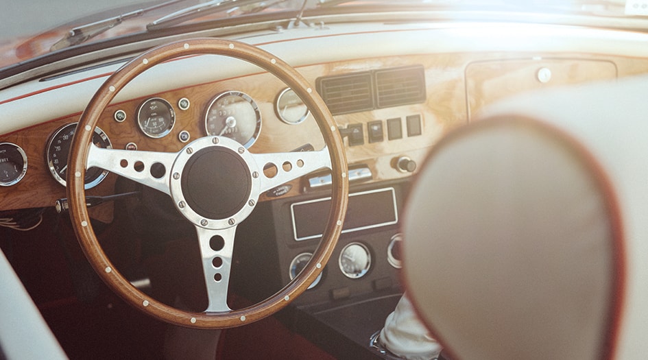 There are a variety of insurance endorsements to add to your policy, like protecting an antique car, like the vintage car interior pictured here