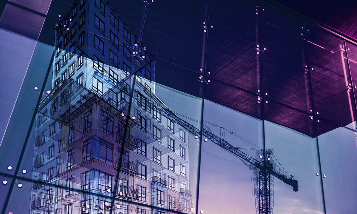 Window reflection of office buildings