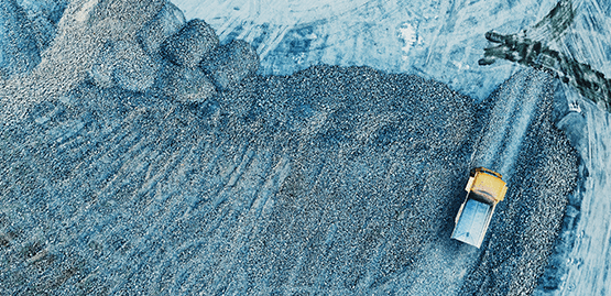 Aerial view of a construction site