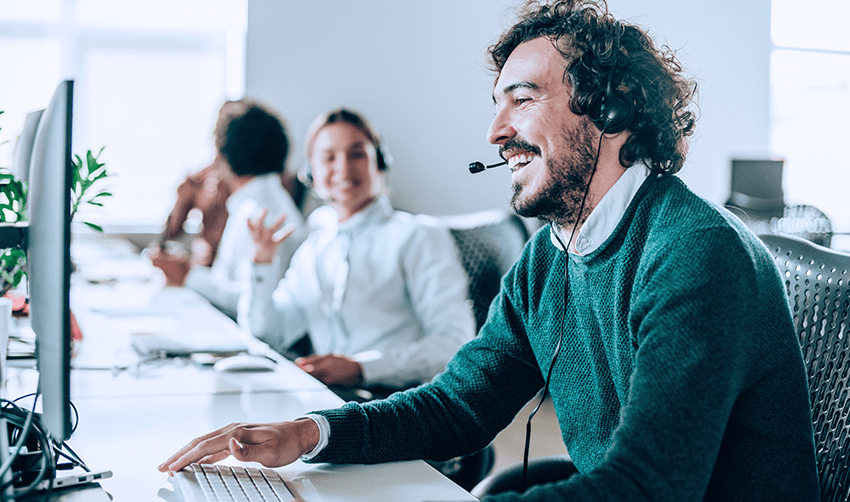 Happy people in an office