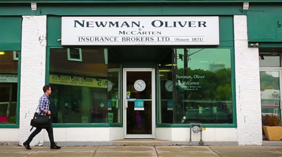 Devanture du cabinet de courtage Newman, Oliver & McCarten Insurance Brokers Ltd.